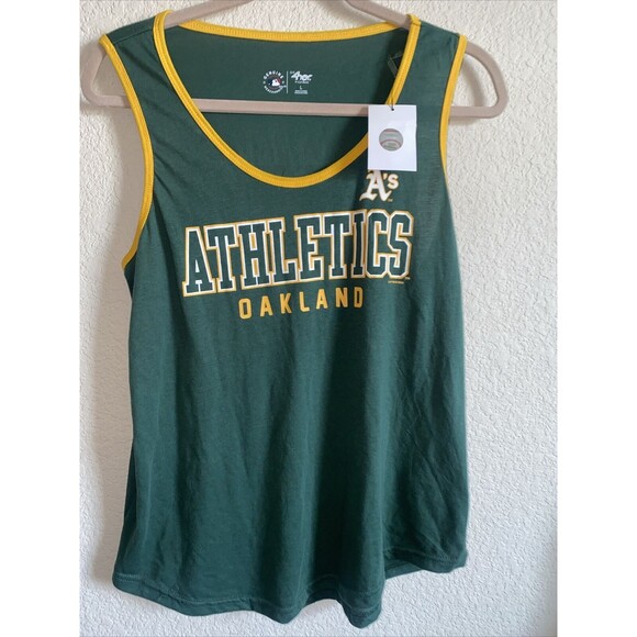 new oakland a's tank top MLB Baseball women large Womens green - Picture 1 of 5
